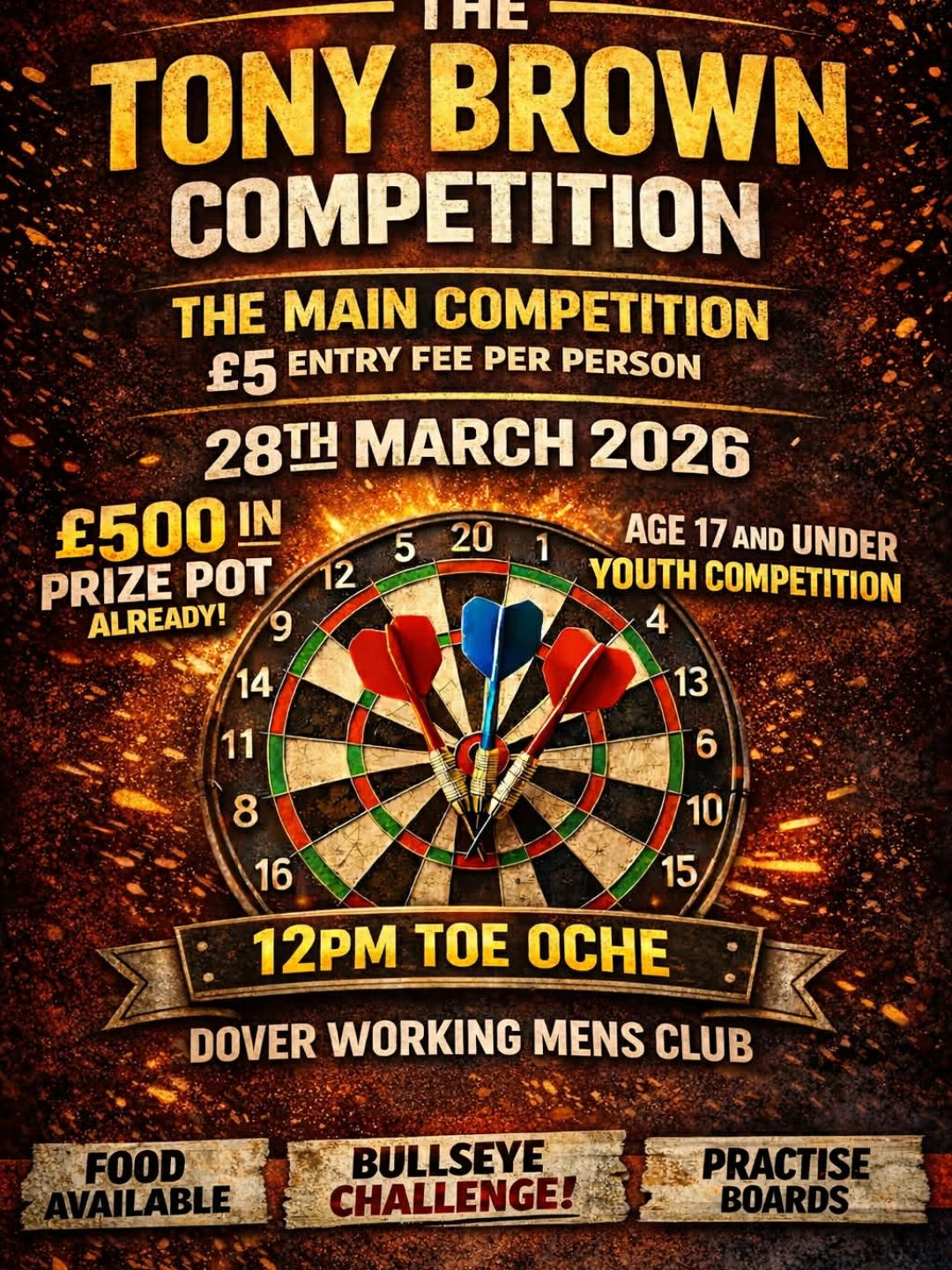 Tony Brown Memorial Darts Competition 2026 Poster